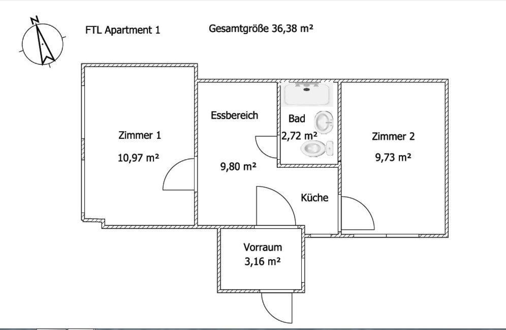 Monteur - Budget Apartments فرايتال الغرفة الصورة